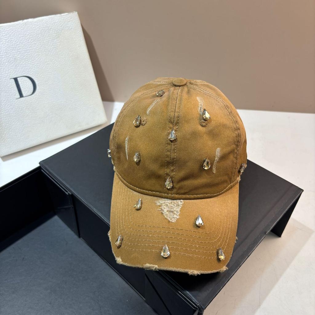 Original design~ New niche water drop drill gradual change cotton baseball cap triangular hole casual cap