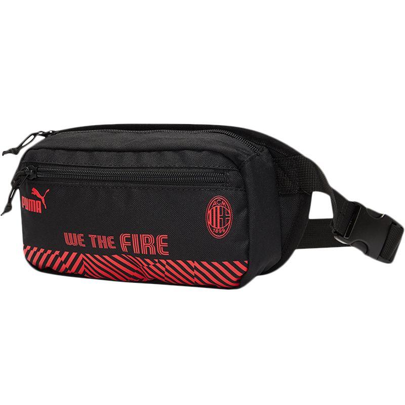 

Puma AC Milan Football Sports Casual Fabric Crossbody Waist Bag Unisex bags Black Red 07724105 Black/Red
