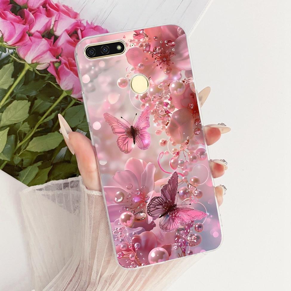 For Huawei Y6 Prime 2018 Case Transparent Cute Fashion Butterfly Funny Painted Casing For Huawei Y6Prime 2018 ATU-L31 ATU-L42