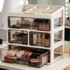 Makeup Organizer with 4 Drawers 4 Tier Plastic Multi Compartments Cosmetic Display Case Skincare Holder for Bathroom