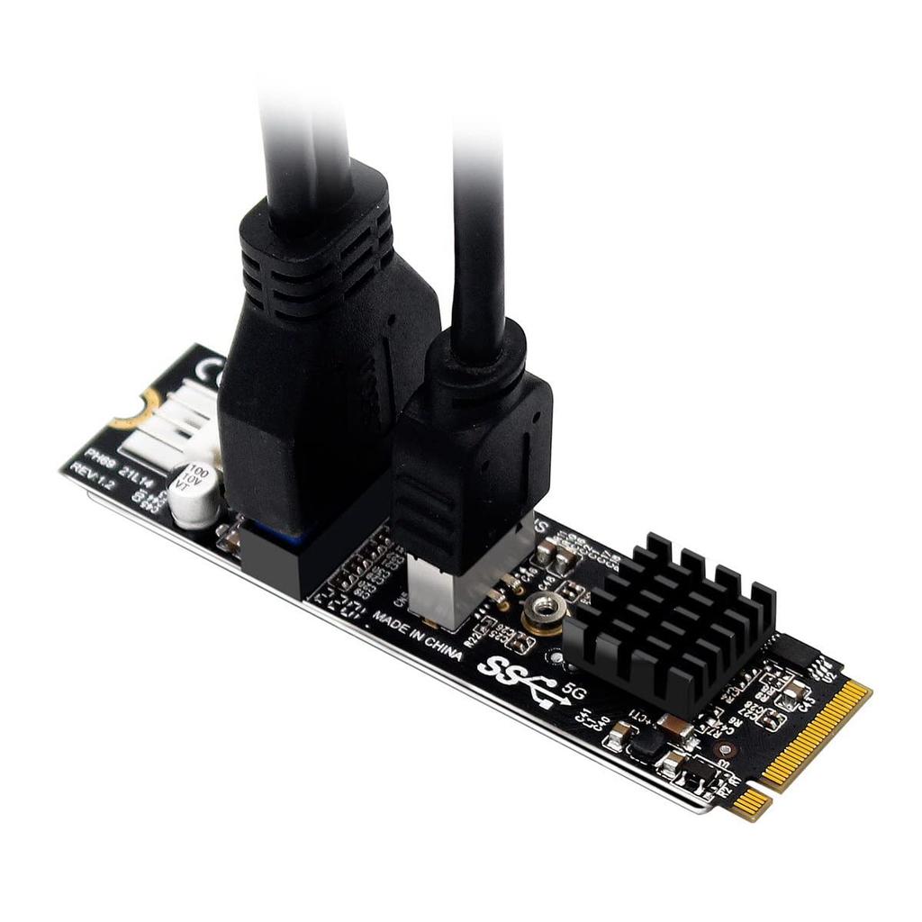Cablecc 5Gbps Front Panel Socket and to NVMENGFF Card Adapter for VL805 Motherboard Type-E USB3.1 USB2.0 M-KeyExpress