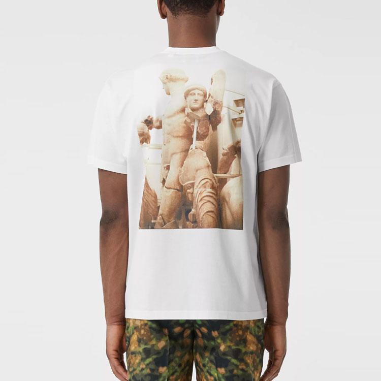 Burberry T Shirts Men's White Crew Neck Moderate Straight Fit 80439731