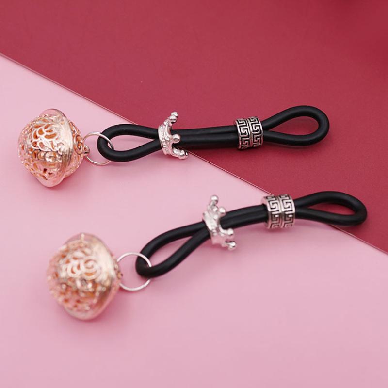 Gold Silver Female Adjustable Metal Bells Nipple Clip Chest BDSM Small Bells Adult Fetish Flirting Flirting Couple Sex