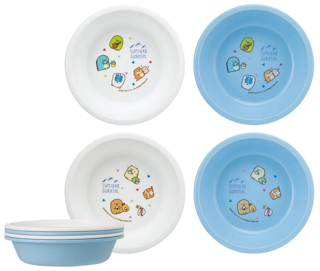Skater Set of Made In P6P Bowls, 4, Plastic, 15.5cm, Sumikkogurashi, Camping, Japan,