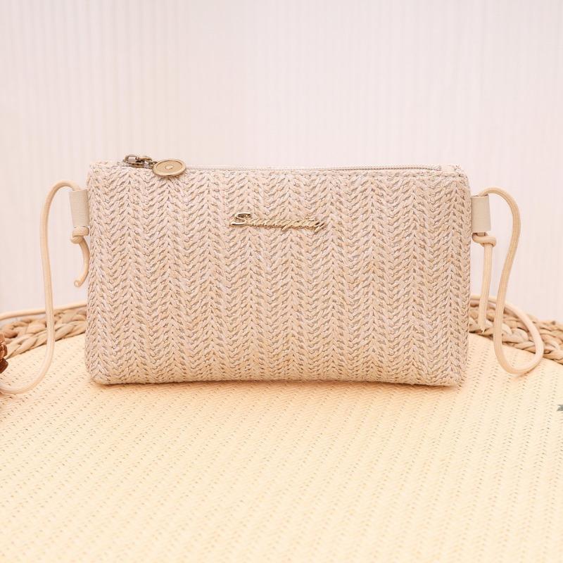 New women's straw bag, simple personality, long wallet, large capacity, main bag, mobile phone bag, change bag.