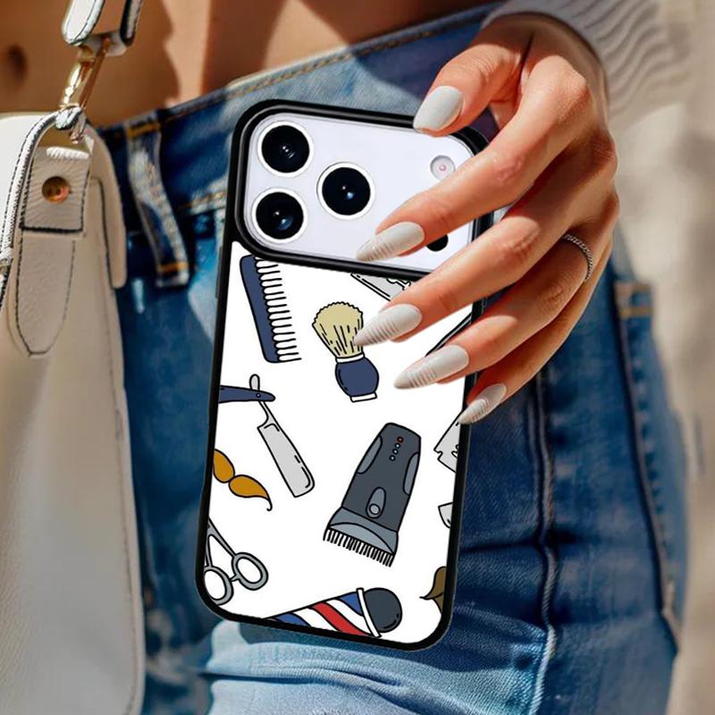 Barber Shop Hair Stylist Salon Bumper Phone Case For iPhone 17 Air 14 15 13 12 Max Cover For Apple 16 16e 11 Pro Max Plus