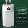 1200 ml Hause Ultraschall-luftbefeuchter USB Dual Düse Schwere Nebel Nebel Maker Fogger Mit Feuchtigkeit Display Bunte Led Nacht licht
