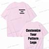Tops Custom Diy Logo Cotton T-shirt Unisex Fashion Casual Tops Customize Pattern Logo Summer Tops Men Women Street Wear Clothes