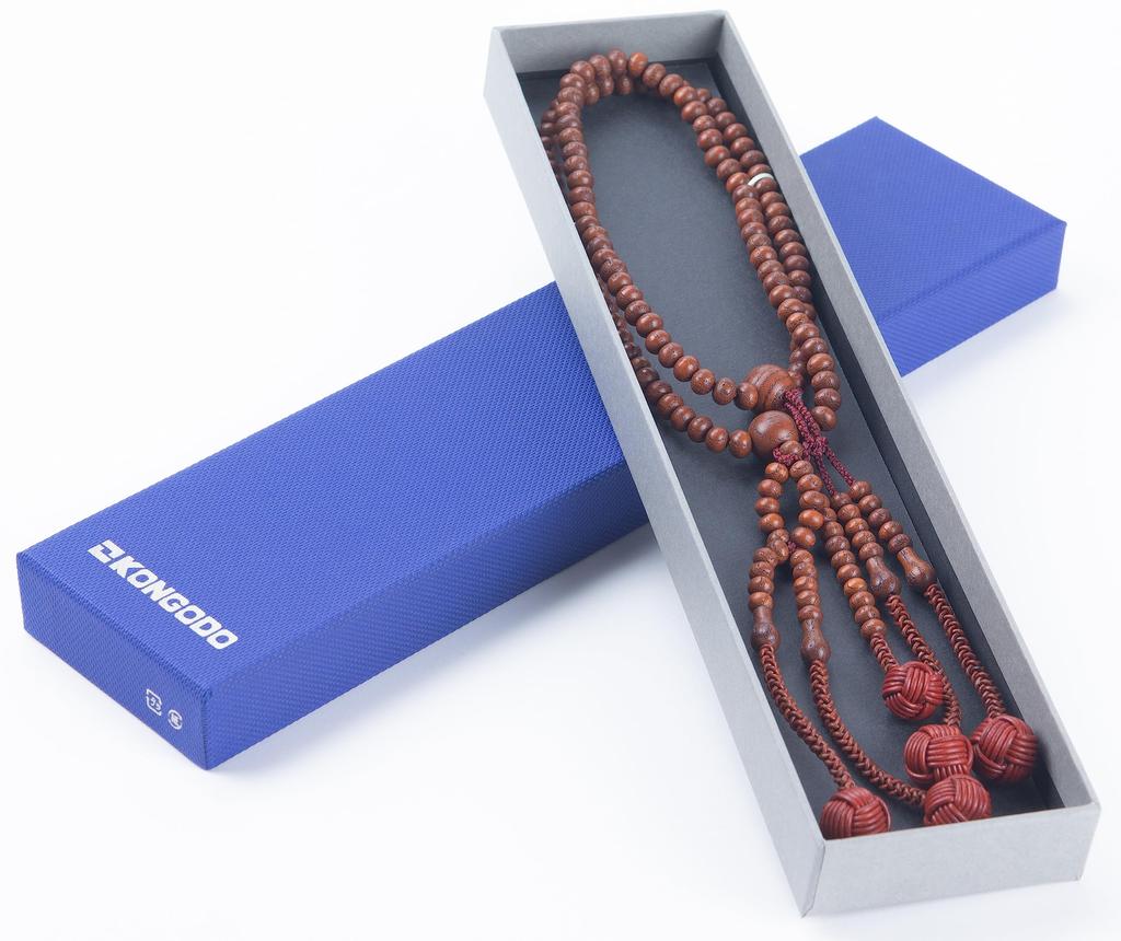 Kongodo Prayer Beads Wooden Prayer Beads Tamo Leather Prayer Beads Men's [Leather] (L)