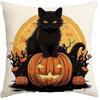 Black Cat On Pumpkin Pillow CoverSuitable for Sofa Car Bedroom Decorative Cushion Cover Pillow Cover