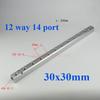 (Port To Port 45mm)30x30mm G1/2" In G1/4" Out 2-12 Way Aluminium Alloy Distributor Manifold Splitter Block Pneumatic Air Fitting