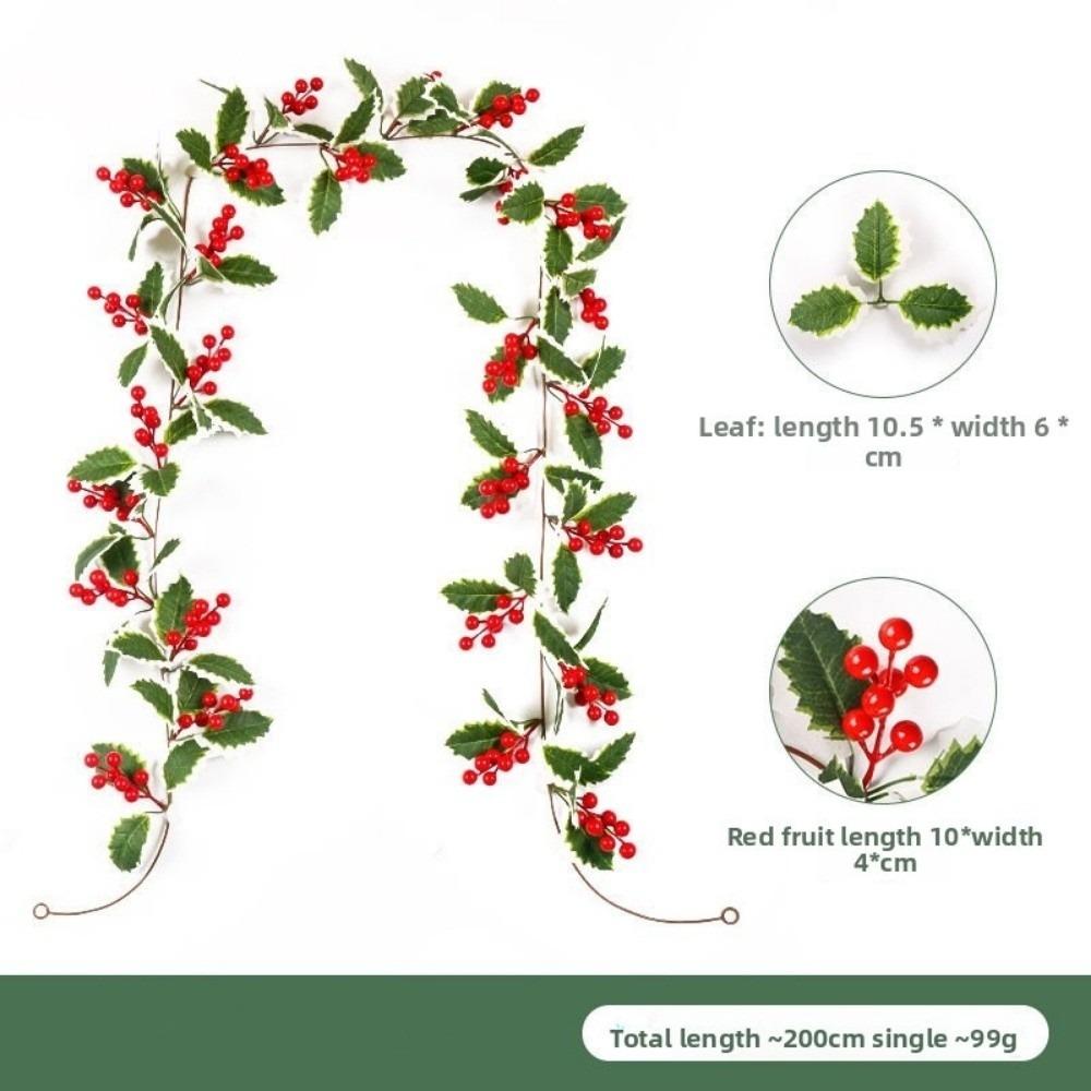 Multicolor Christmas Decorative Garland DIY Accessories Artificial Flower Hanging Wreath Red Berries Photo Props