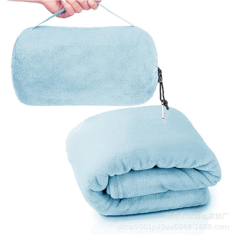 Foldable 2-in-1 Fleece Blanket Travel Airplane Throw Multi-Function Portable for Wholesale