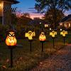 Luci Solari da Giardino con Sensore Intelligente Zucca di Halloween Luce Fantasma Percorso Picchetto per Giardino Lampada per Feste Impermeabile Decorazione Esterna Luce Patio Prato