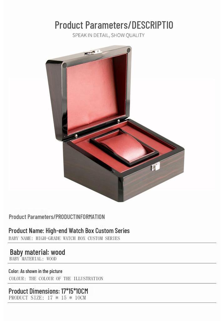Solid Wood Painted Jewelry and Watch Box with Flip Lid - High-End Gift Packaging In Stock
