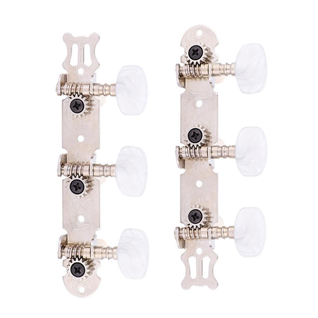 3+3 AcrylicClassical Guitar String Tuning Peg Tuners Machine Heads Silver