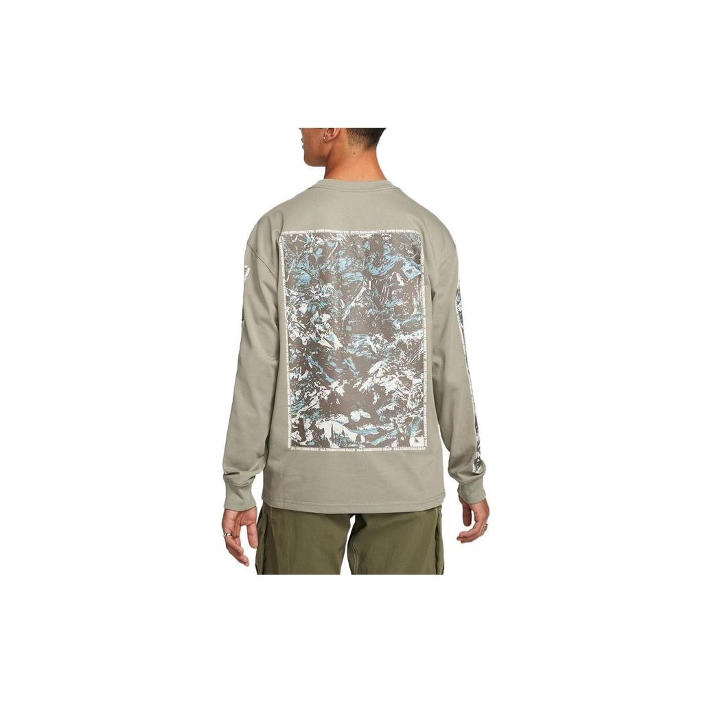 Nike Letter Print Crew Neck Pullover Long Sleeve T-Shirt Men Tops Gray DJ5775-320