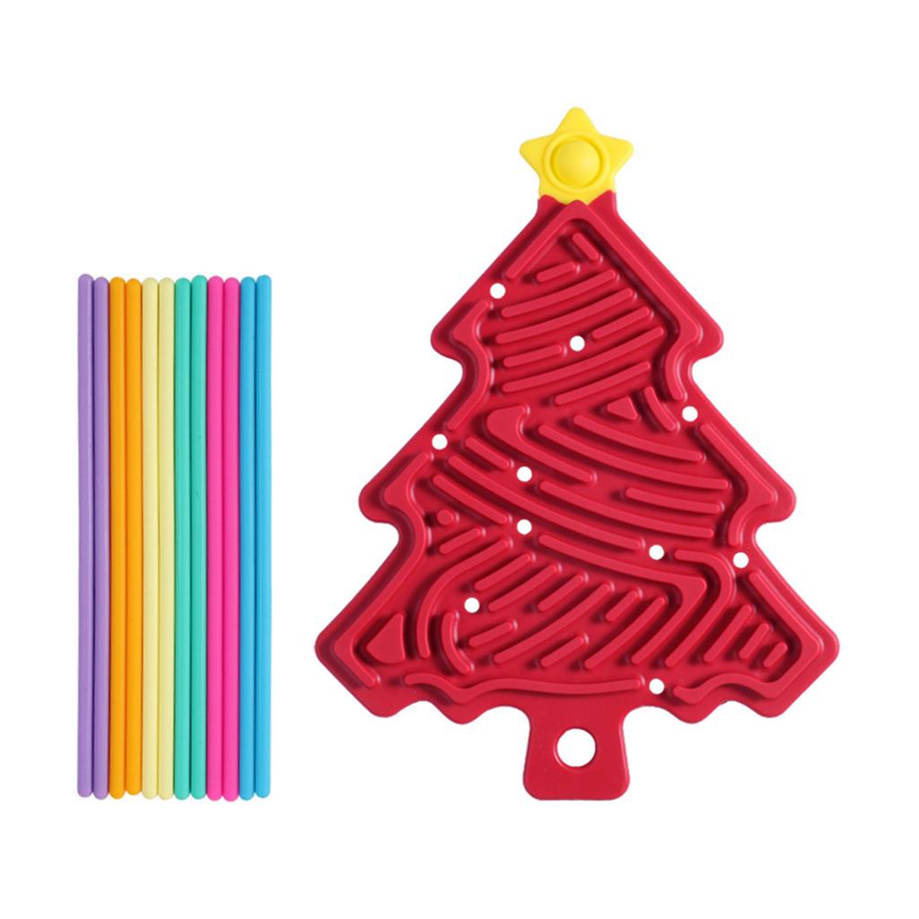 Colorful Sticks Christmas Tree Shape Pad Toy for Calming Stress Anxiety Christmas Gift with Sticks Toy Sensory Toy