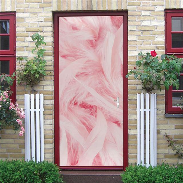 Underwater World Wallpaper 3D Door Sticker Self Adhesive PVC Fish Dolphin Poster For Kids Girls Room Home Door Decoration Murals