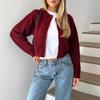 2024 Herbst Schlank geschnittener Zopfmuster-Strickjacke – Einfarbig, Rundhalsausschnitt, Vielseitiger Stil