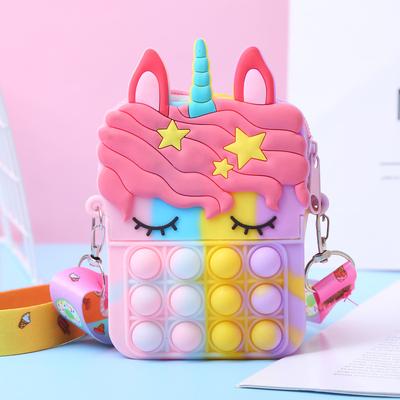 Fete Silicon Kawaii Unicorn Geantă Mesager Portofel Jucării Decompresie Fidget Copii Ameliorarea Stresului Autism Geantă de Mână juguete
