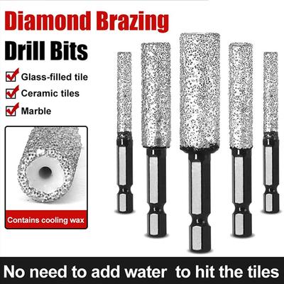 Granite Diamond Drill Bit Hexagonal Shank Brazing Hole Opener Hand Tool for Drilling and Grinding