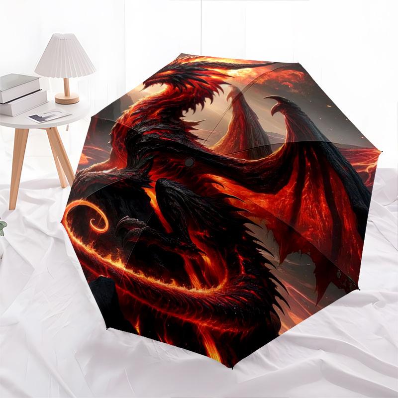 Dragon, Lava- Automatic Umbrella,Suitable for Men and Women,Suitable for Birthdays, Christmas, Gifts for Fashion Lovers0955b