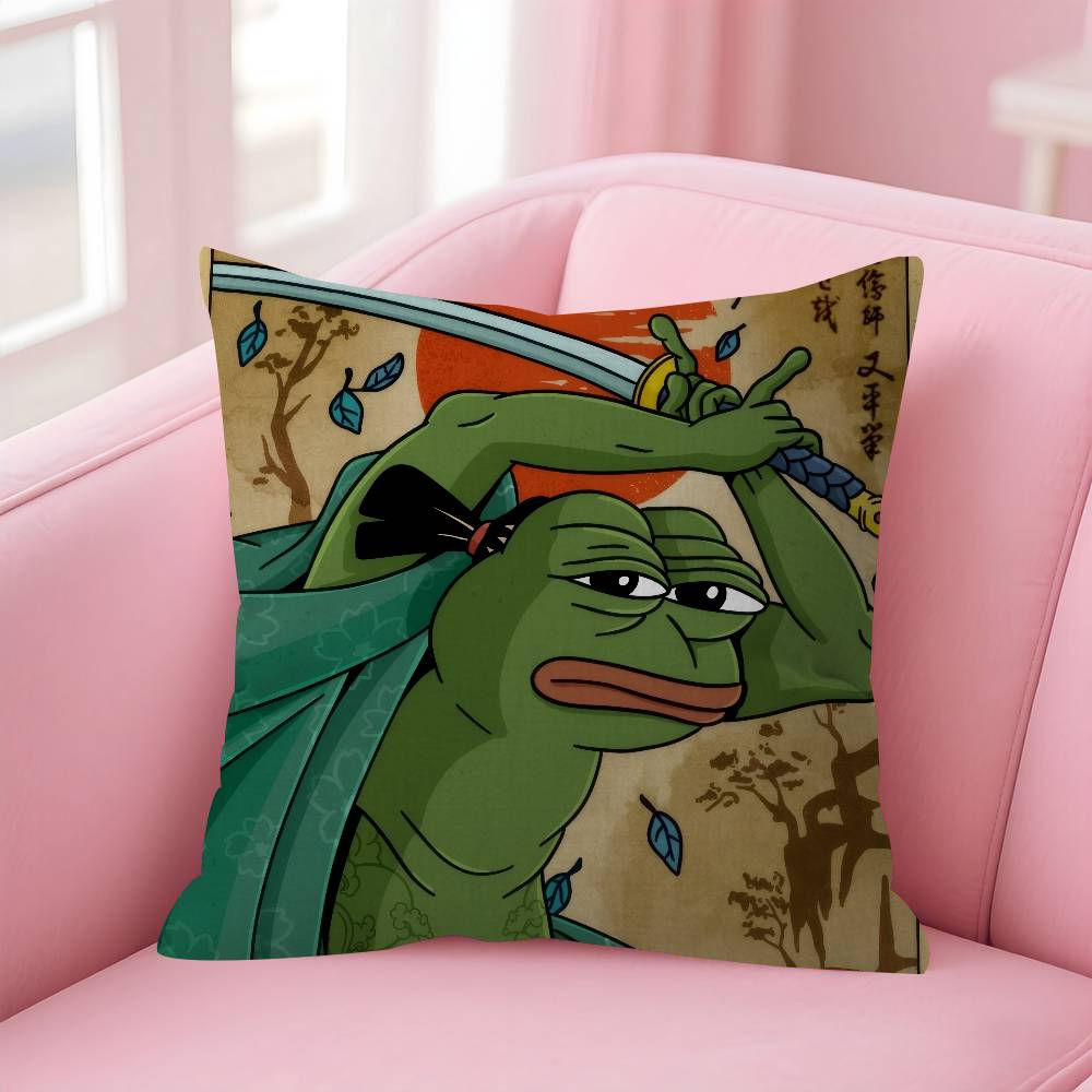 Funny PPepe The Frog Personalized Pillow Cover Kids Bedroom Wild Party Decor Pillowcase kid Birthday shower Gift