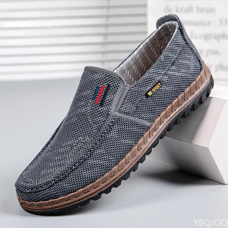 Fashion New Men's lazy cloth Shoes Casual soft soled canvas Loafers Breathable non slip flats Comfortable lightweight Male shoes Homme