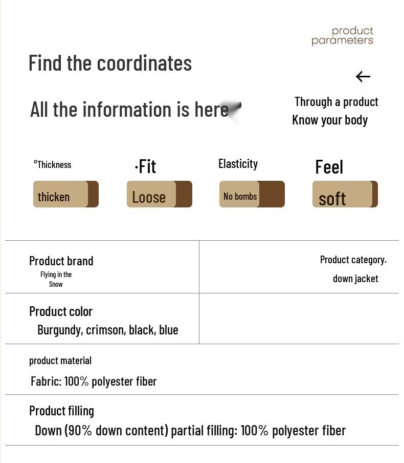 XueZhongFei Women's Autumn/Winter Mid-Length Down Jacket with Removable Hood