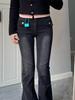 Retro Black High-Waisted Micro-Flare Velvet Jeans for Women - Trendy, Slim-Fit, Elastic Winter Pants