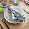 Gray-blue Cotton Fabric Square Plaid Household Dining Table Napkin Cloth Square Towel