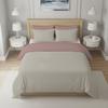 Housse de couette bicolore en coton 57 fils 260x240 cm UNI lin et vieux rose, par Soleil d'ocre