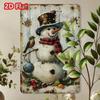 Vintage Metal Tin Sign Christmas Snowman Wall Decor for Home Bar Cafe