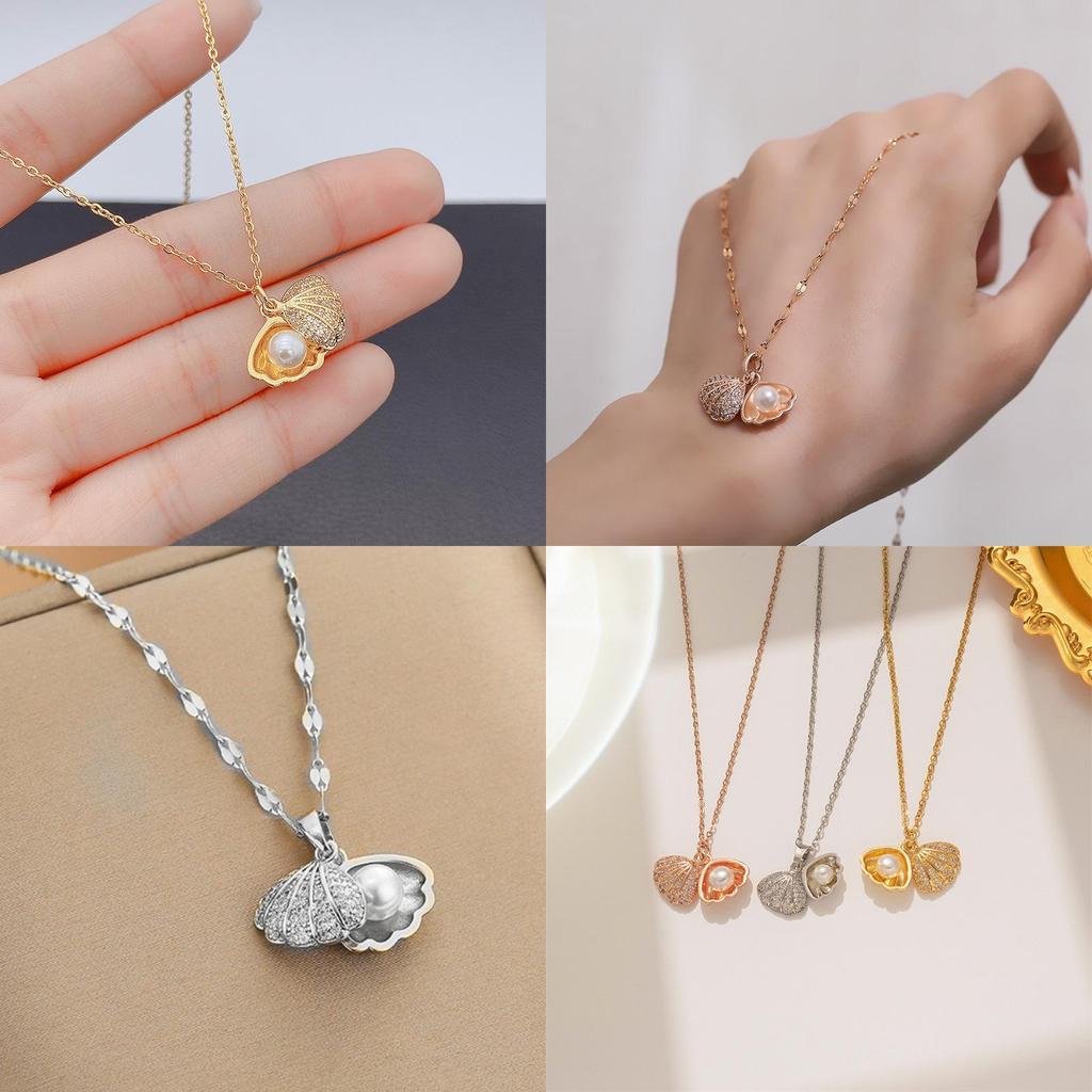 Minimalist Pearl Pendant Necklace With Electroplated Alloy And Irregular Design For Women