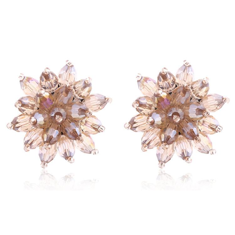 JMXD-Crystal Bead Earrings Summer Earrings Women's Exaggerated Jewelry Earrings