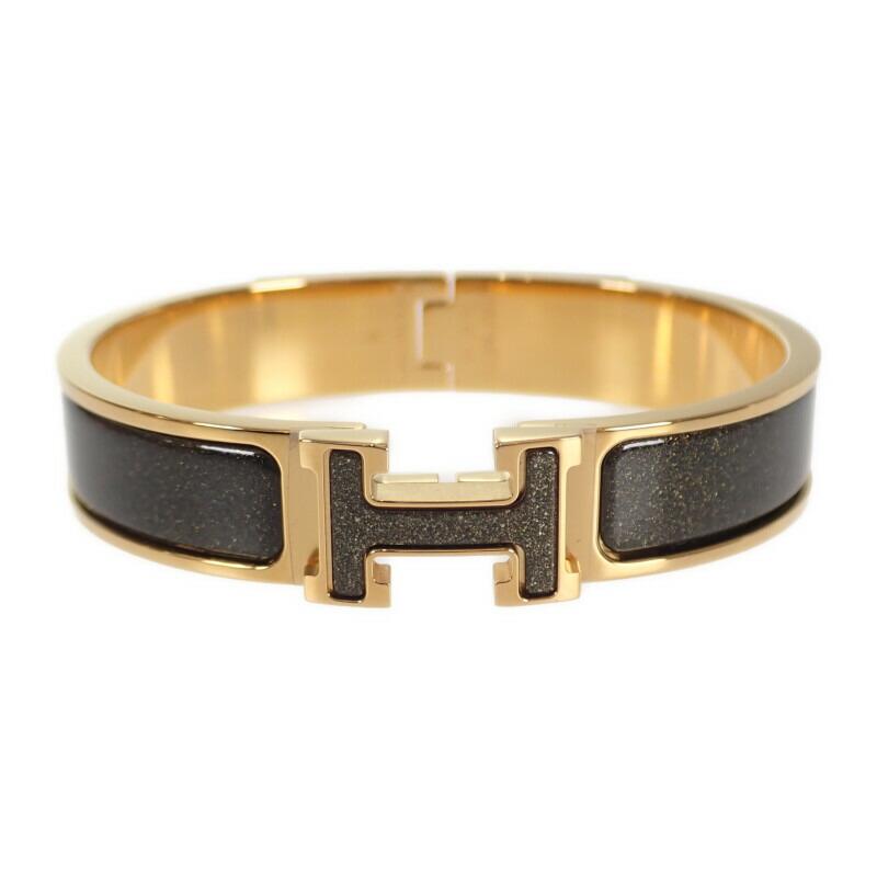 HERMES H700015F_G1PM Bracelet Noir Dore Gold Plated Women