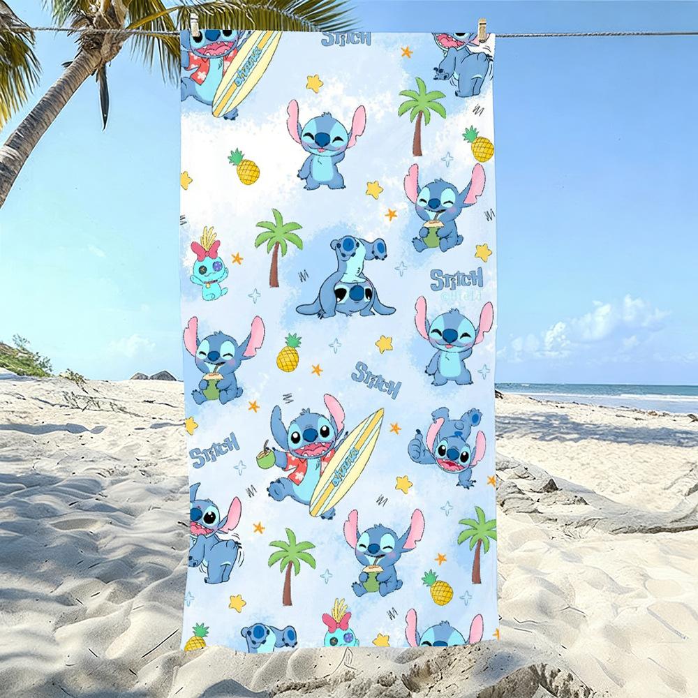 American Cartoon Figure Print Thick Microfiber Beach Towel Quick Dry Bath Blanket For Kids