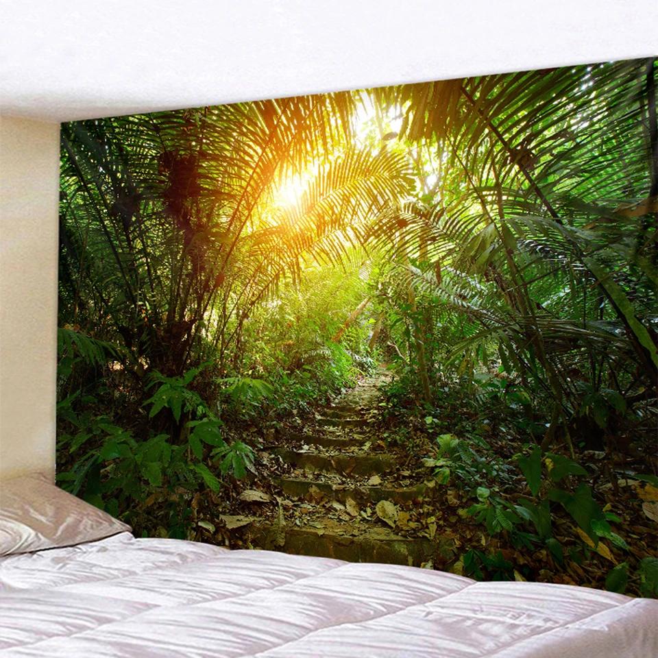 Waterfall Art Tapestry Forest Printed Large Wall Tapestries   Poster Living Room Bedroom Decoration Curtain Blanket Tapiz