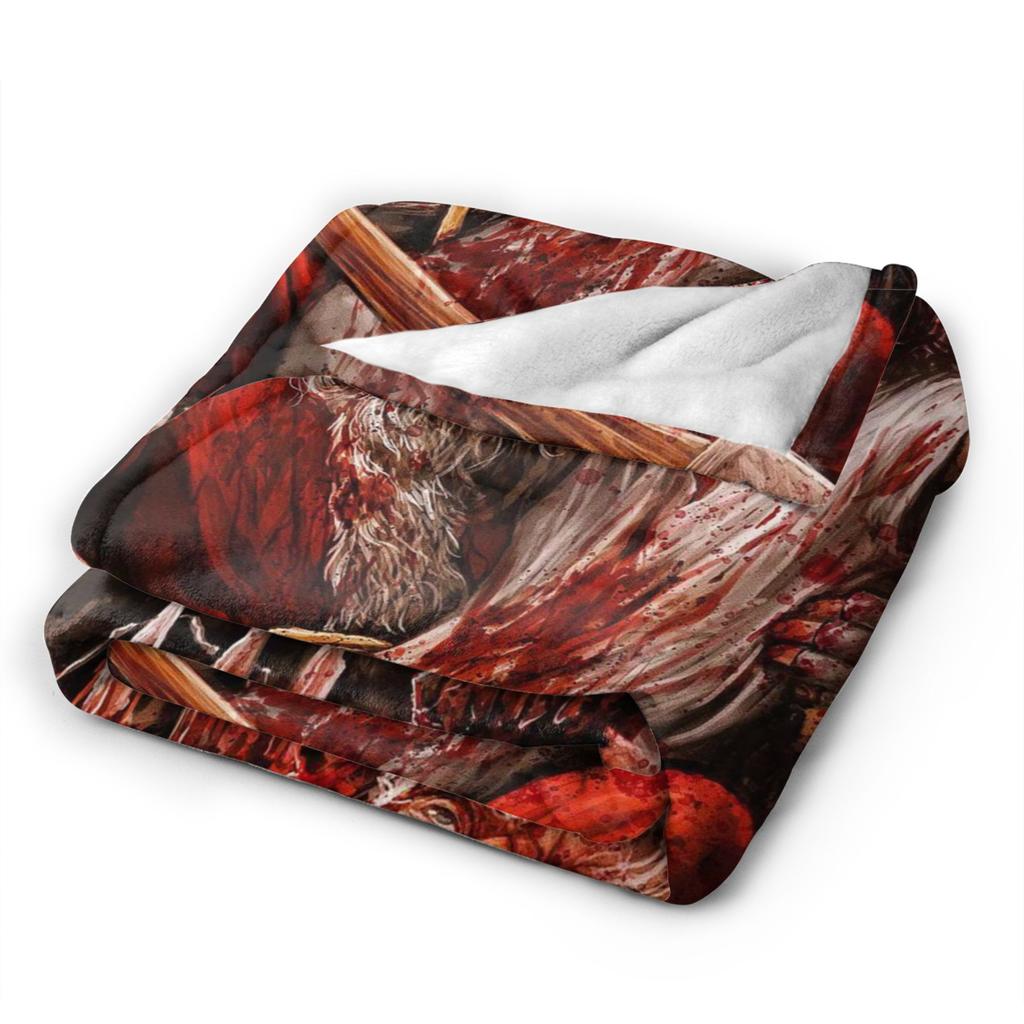 Warm Soft BlanketKids Adult Decorative Terrifier 3 Horror Film Throw Blanket  Flannel Bedspread For Couch Chair Sofa Bed Cover