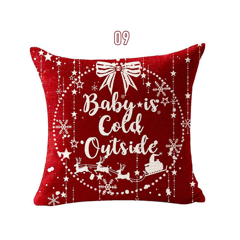Elk Snowflake Red Xmas Pillow Cover for Living Room Glitter Sequins Cushion Cover Christmas Decoration Sofa Throw Pillow Case