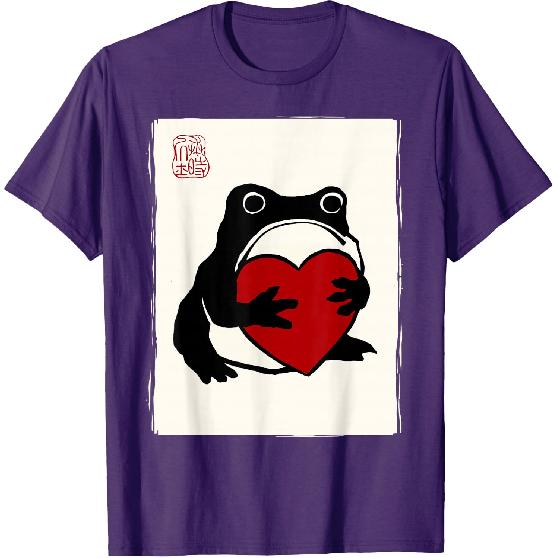 Grumpy Frog Japanese Men Women Kids St. Valentine's Day T-Shirt