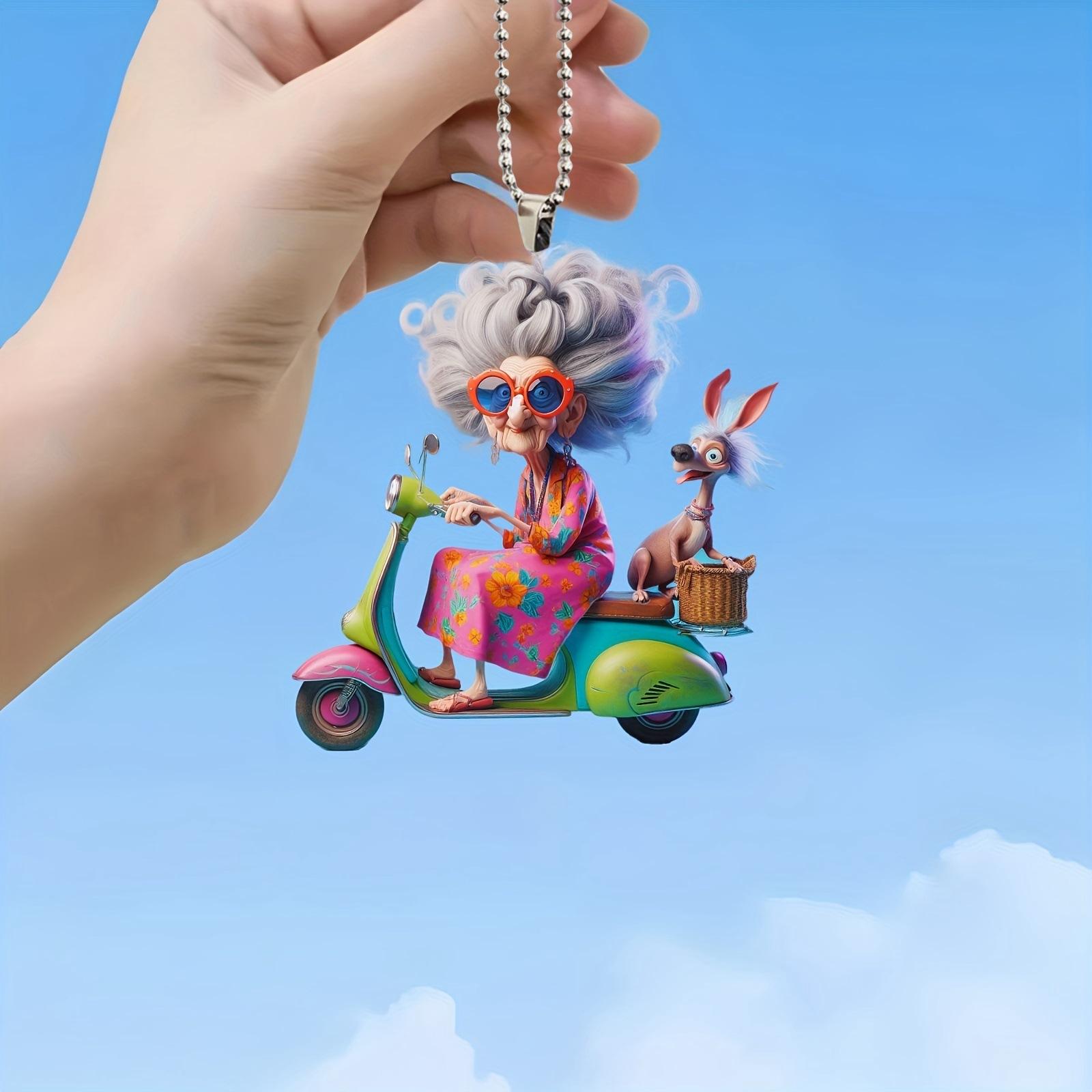 

2D Симпатичный автомобильный акриловый плоский брелок для зеркала заднего вида One Size розовый