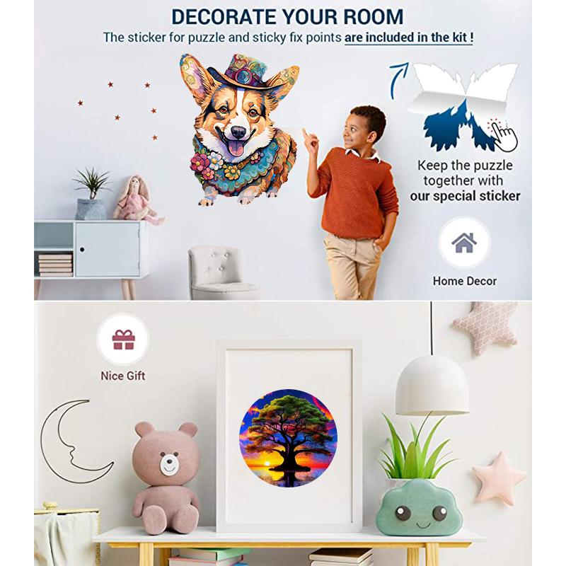 Earth Scenery Round Wooden Puzzle Art Unique Shaped Pieces Wooden Toys for Adults Perfect Christmas birthday Landscaping Gift