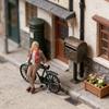 1:64 Scale Hand Painted Miniature Figures for Dioramas Props,Photography Collector Realistic Gentleman Bike Figure Models