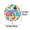 8 Pcs 18 Inch Congrats Grad Foil Balloons, Colorful Watercolor Graduation Round Mylar Balloons Kit, College Graduation Party Dec