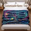 Tree of Life Theme Soft Blanket Personalized Custom Name Text Print Warm Blanket Home Sofa Bedroom Decor