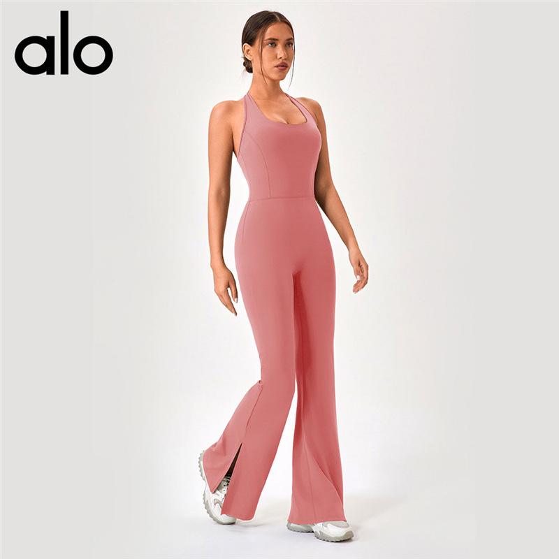Women's Open Back Yoga Jumpsuit: Butt-Lifting Micro Flare Pants with Bare Feel Fit