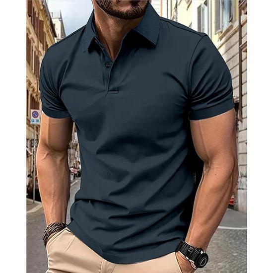 Men's Summer Solid Color Top Popular Fashion Short Sleeves Slim Fit European and American Short Sleeves