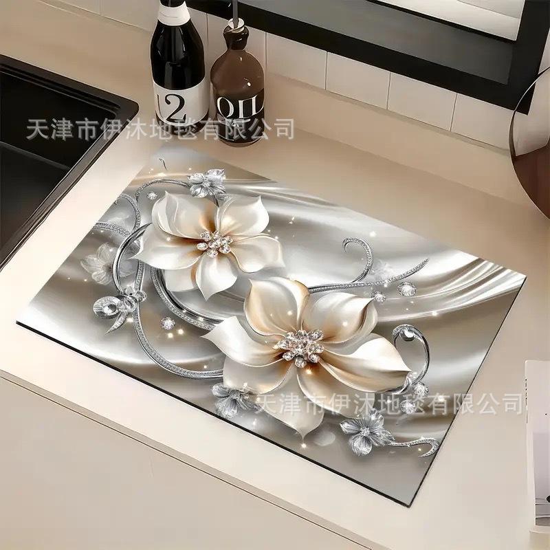 Eenvoudig Schoon Diatomeeënaarde Keuken Spoelbak Waterabsorberend Antislip Afvoer Mat Wasmachine Magnetron Oven Stofmat 60*60cm